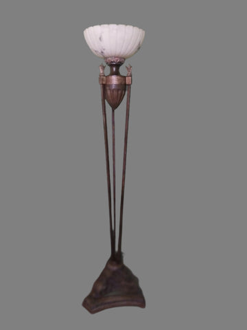 Floor Lamp Antique Patina Finish With PolyStone Shade 06-118-JSH