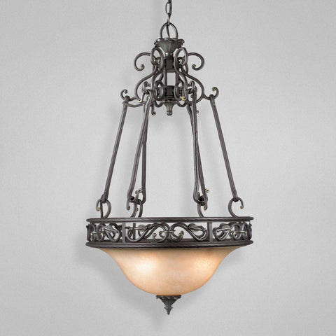 Pendant Bronze Iron Finish With Frosted Glass #020815-015