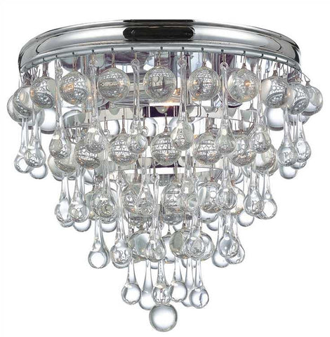 Flush Mount Chrome Finish And Crystal Drops #140854-14