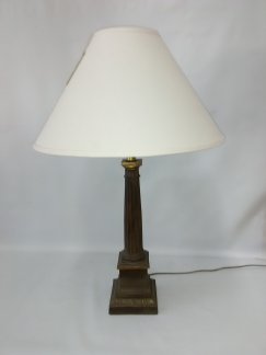 Table Lamp Bronze Finish And Linen Shade 721848-JSH 009