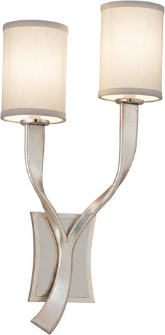 Wall Sconse Stainless and Silver Leaf Finish #100802-14