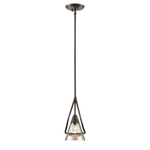 Mini Pendant Bronze Finish And Clear Glass #030857-015