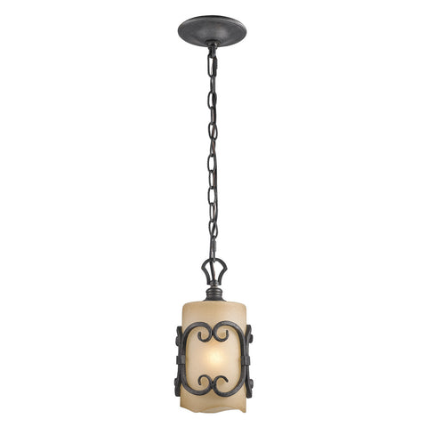 Mini Pendant Black Finish With Cream Glass #030857-015
