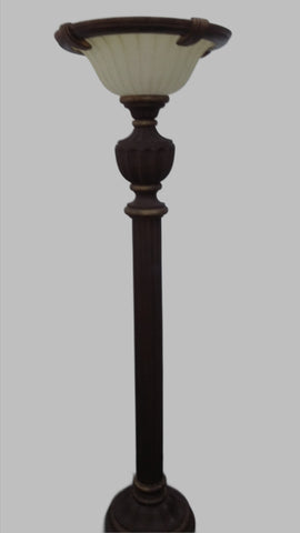 Floor Lamp Bronze And Antique Gold Cream Glass Shade 06-118-JSH-24-1