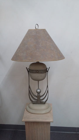 Table Lamp Silver And Gray Finish With Oval Shade 07-118-JSH-32