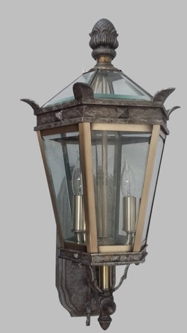 Outdoor Wall Light Pewter Finish and Beveled Glass 17118-JSH-7878