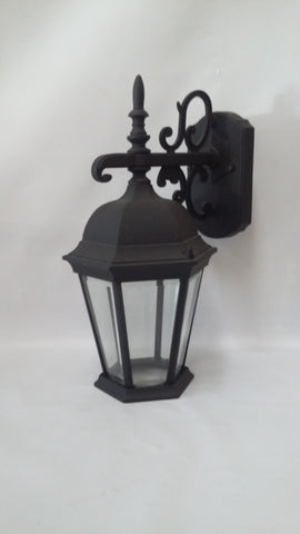 Outdoor Wall Light Black Aluminum Clear Beveled Glass 17118-JSH-004