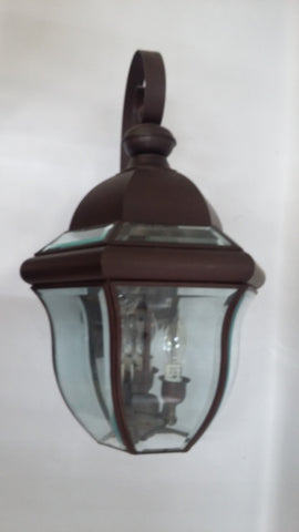 Outdoor Wall Light Solid Brass Rust Finish And Clear Beveled Glass 17118-JSH 290