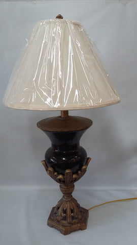 Table Lamp Dark Brown Glass And Antique Gold Finish7 21825-JSH