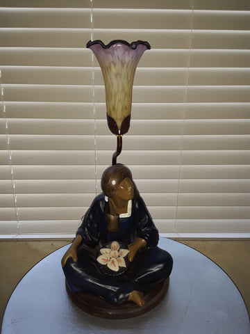 Table Lamp Ceramic Figurine With Tulip Glass 07-118-JSH-113