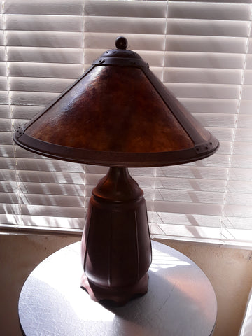 Table Lamp Bronze Metal Base With Mica Shade 07-118-JSH-94