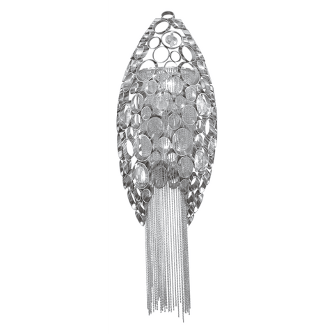 Wall Sconse Satin Nickel Finish and Metalic Drape Chains 10518-EURO-42