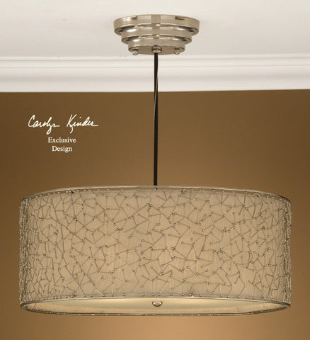 Pendant Nickel Finish And Champagne Shade #020851-61