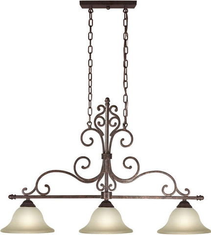 Chandelier Bronze Finish And Umber Glass #010820-50