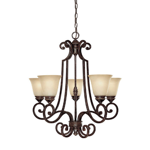 Chandelier Chester Bronze with Scavo Glass 01518-CL-JSH