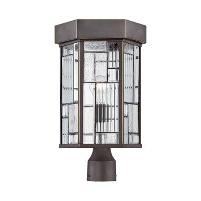 Outdoor Post Lamp   Bronze and Glass #190913-14