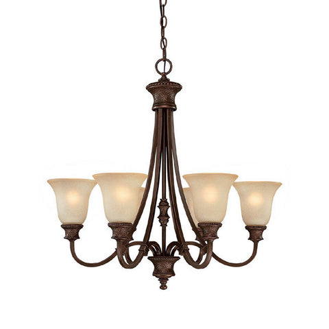 Chandelier Burnished Bronze Finish With Mist Scavo Glass 141-618-CAPL
