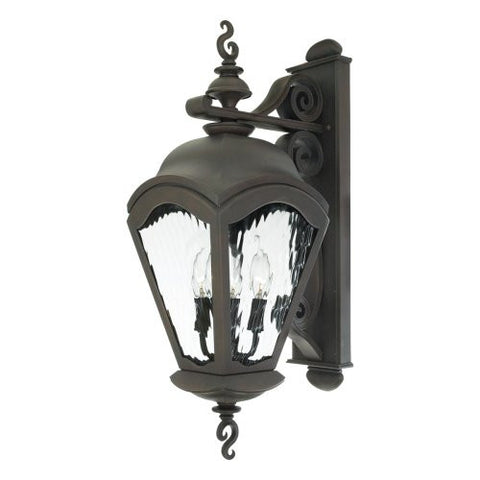 Outdoor Wall Light Bronze Finish and Water Glass #170920-014