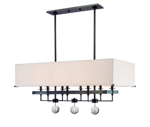Pendant Bronze Finish With Decorative Crystal and Off White Shade #020832-51