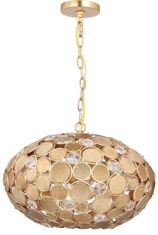 Pendant Antique Gold Finish  With Hand Cut Crystals #020854-014