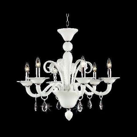 Chandelier White Crystal With Clear Crystal Drops #010835-014