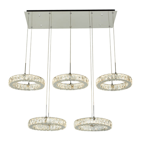 Chandelier Chrome Finish And Diamond Cut Crystal 01-118-JSH-E6