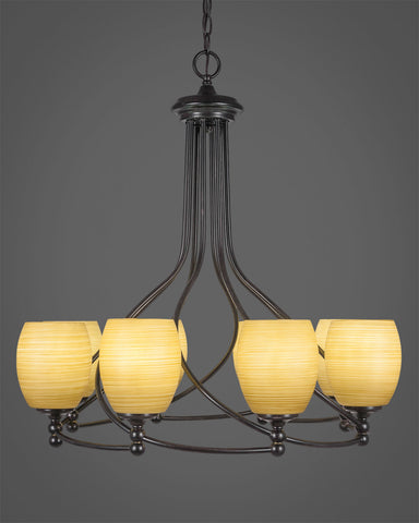 Chandelier Dark Grafite Iron Frame Finish With Dark Orange Shades 02-118-JSH -CH73