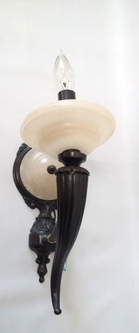 Wall Sconse Bronze Finish And Cream Alabaster Stone 10-JSH-A40