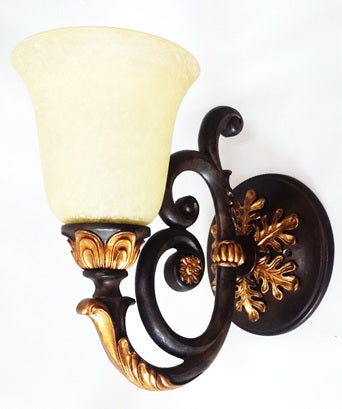 Wall Sconse Bronze and Gold Accent With Cream Glass 10-118-JSH-A64