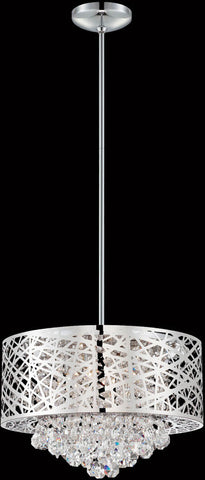 Pendant Laser Cut Chrome  Finish and Crystal #020833-014 FP