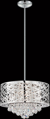 Pendant Laser Cut Chrome Finish and Crystal #020833-014 FP
