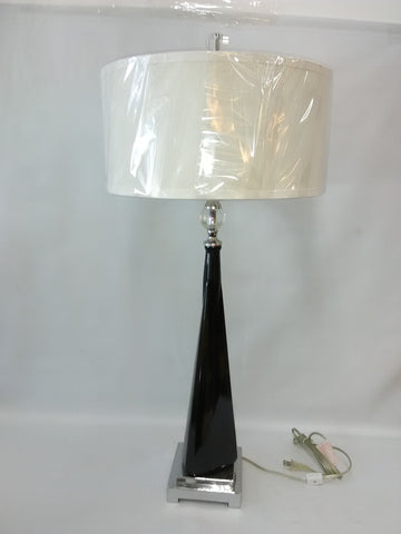 Table lamp Dark Brown Glass And Polished Nickel Finish 721836-JSH-Utte