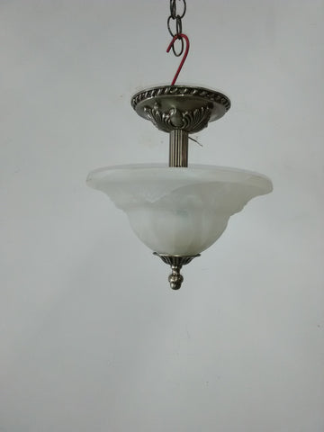 Semi Flush Mount Pewter Finish And Frosted Glass 15218-5-JSH-ART