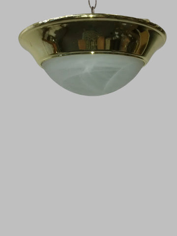 Flush Mount Brass Finish And Alabaster Glass 14218-JSH-TRAN5