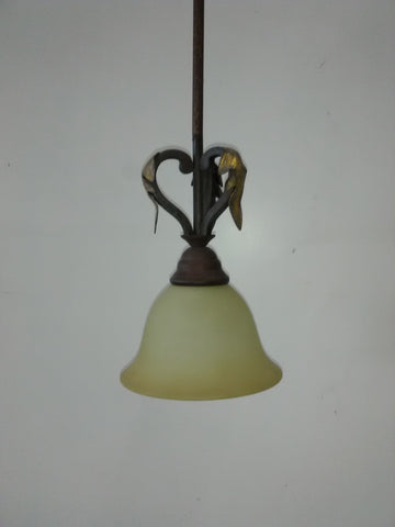 Mini Pendant Sienna Finish And Cream Glass 3218-JSH-WI-9