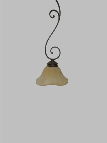 Mini Pendant Bronze Finish Cream Glass Shade 3218-JSH-22-7