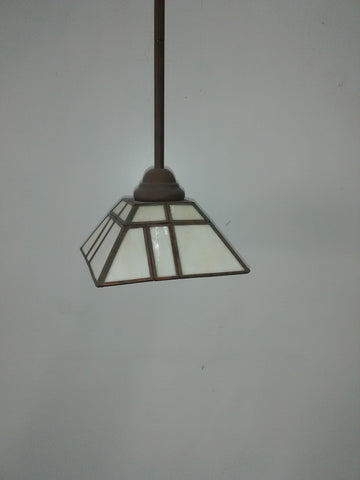 Mini Pendant Tiffany Cream Glass Shade Sienna Finish 3218-JSh-6-DF