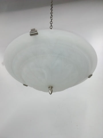 Flush Mount Light Satin Nickel Finish And Alabaster Glass 14218-JSH-5