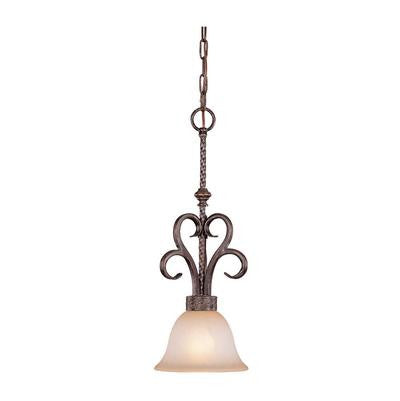Mini Pendant Burnished Finish With Light Ambar Glass Shade #03801-154