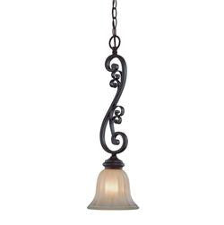 Mini Pendant Seville Finish and Amber Glass Shade #03801-142