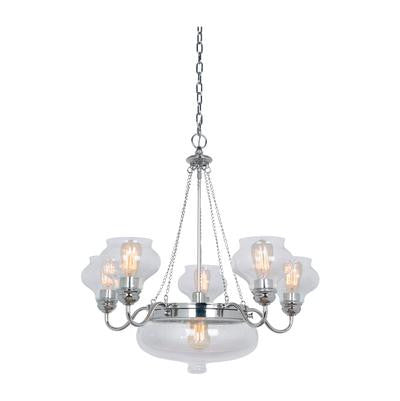 Chandelier Polished Nickel and Clear Glass #010801-74