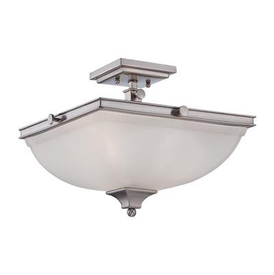 Semi Flush Mount Fixture  Polished Nickel and Frost Glass #14801-170