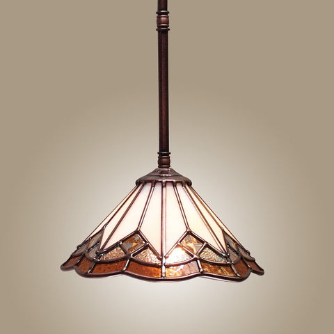 Mini Pendant Bronze Finish And Amber Clear Glass #030855-14
