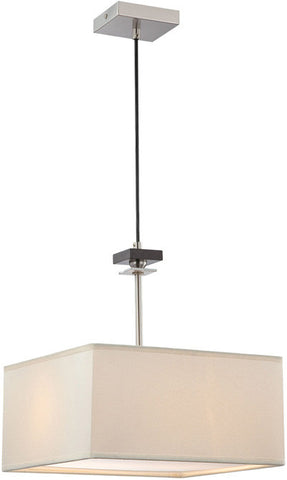 Pendant Satin Nickel Finish With Off White Linen Shade #020833-14