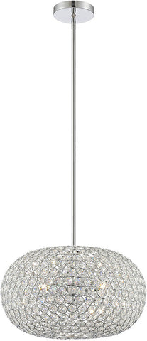 Mini Pendant Chrome Finish Metal and Sparkling Crystal Shade #030833-33