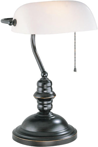 Desk lamp Dark Bronze Finish And White Glass Shade 8118-20-JSH-LS