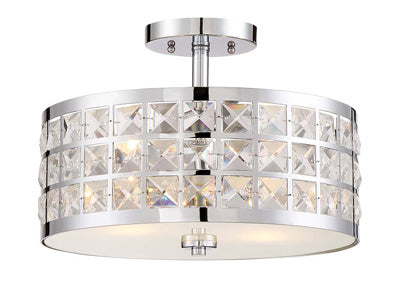 SEMI FLUSH MOUNT CHROME FINISH AND CRYSTAL 3315-0118