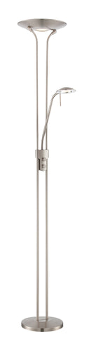Floor Lamp Polished Steel Metal Finish Torchiere and Reading Lamp 33-06118-79