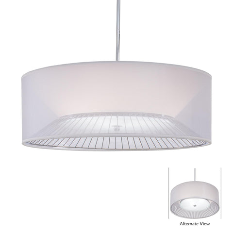 Pendant chrome Finish and Translucent Silk Shade #020824-76