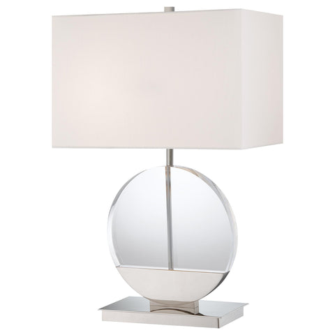 Table Lamp Polished Nickel and Crystal #070824-105